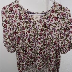 Floral Women's Top - Pink and Green